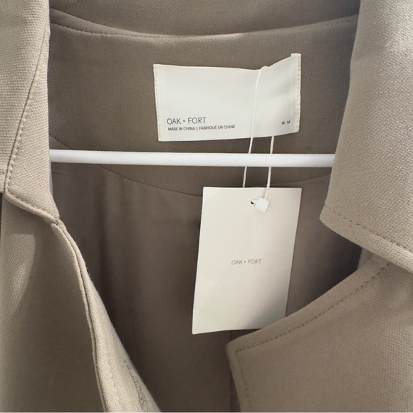 NWT OAK + FORT Beige Trench Coat - Picture 5 of 6